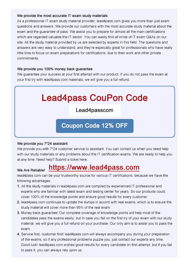 lead4pass AZ-101 coupon