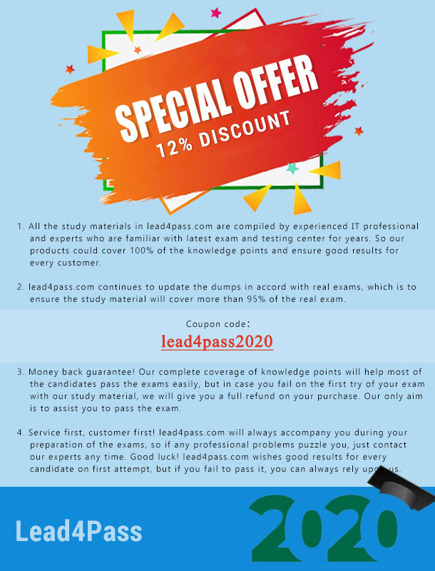 lead4pass coupon code:lead4pass2020 