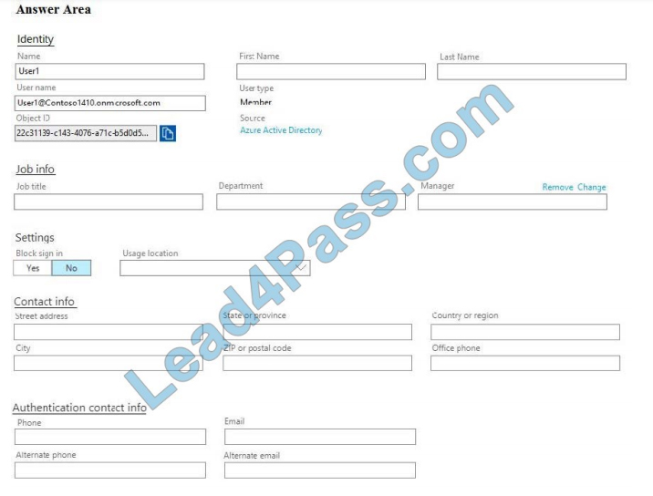 lead4pass ms-100 exam question q2